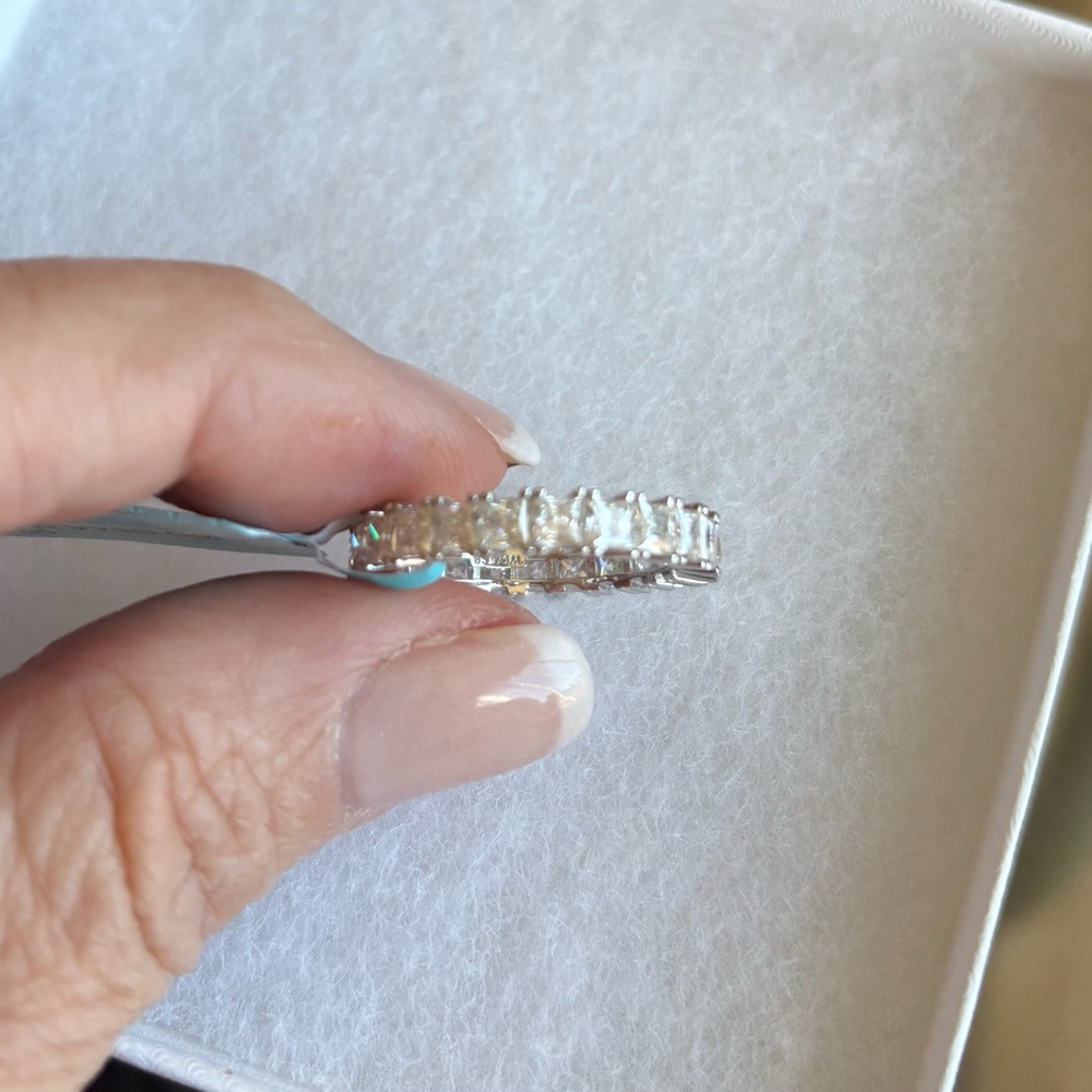 3.63 Ctw Moissanite Princess Cut Full Eternity Band Size 9 - Picture 3 of 10